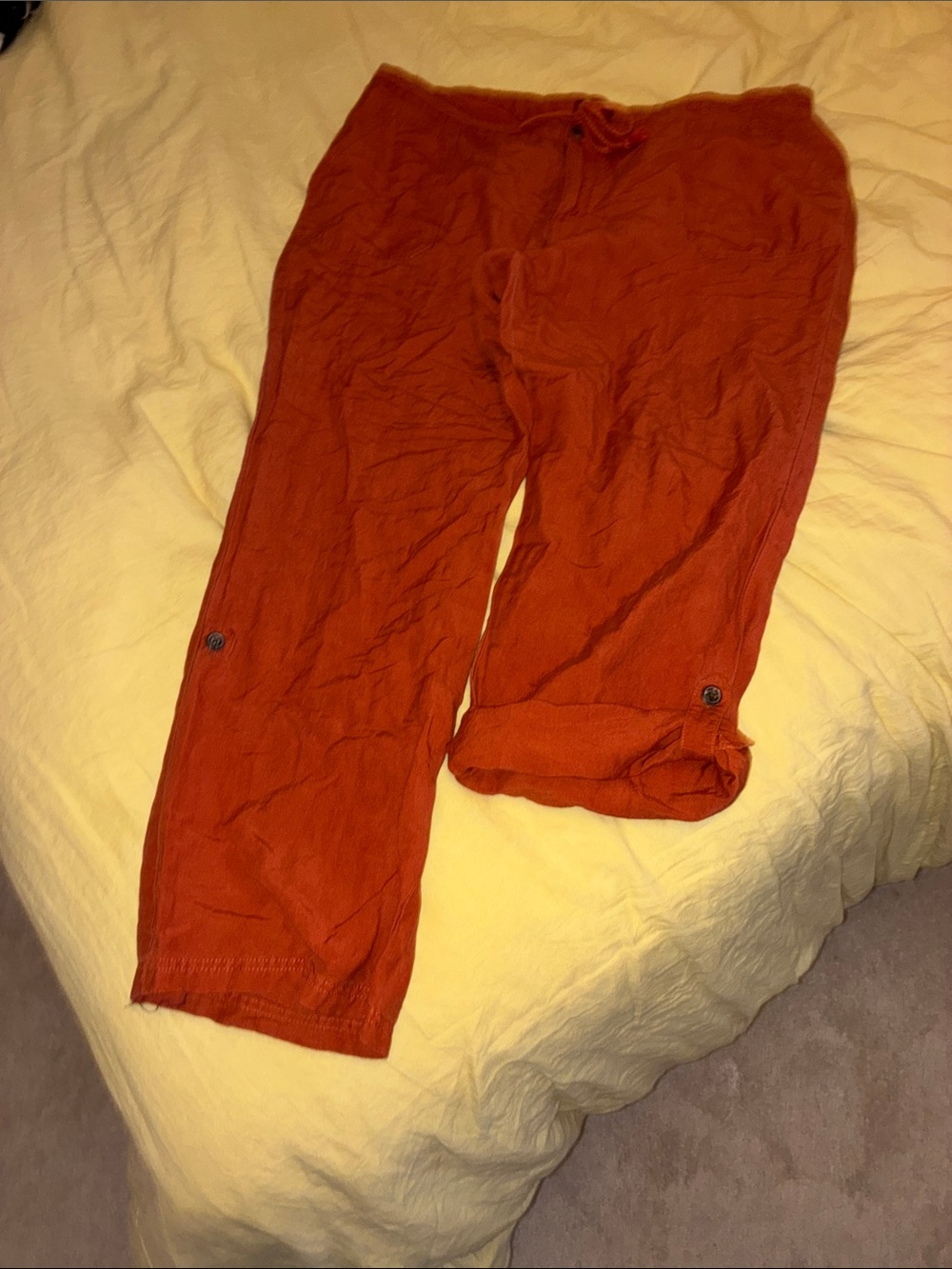 Women’s s Casual Rust Orange Drawstring Pants